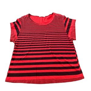 Stateside M striped boxy tee top modal scoop neck
